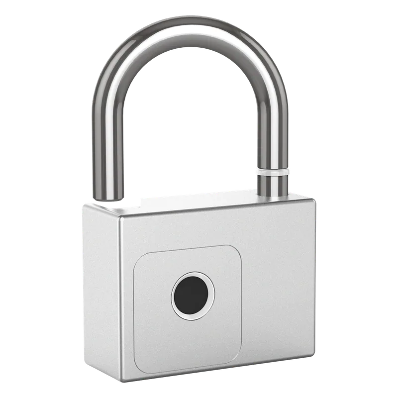 P70 heavy-duty Tuya Smart fingerprint padlock with backup keys in silver